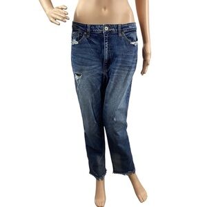 KanCan High Rise Boyfriend Jeans Size 9/28 Blue Distressed